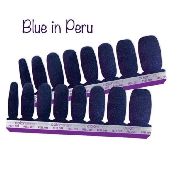 Blue in Peru  Color Street Midnight Black Nail Strips / Blue in Peru - Picture 5 of 13
